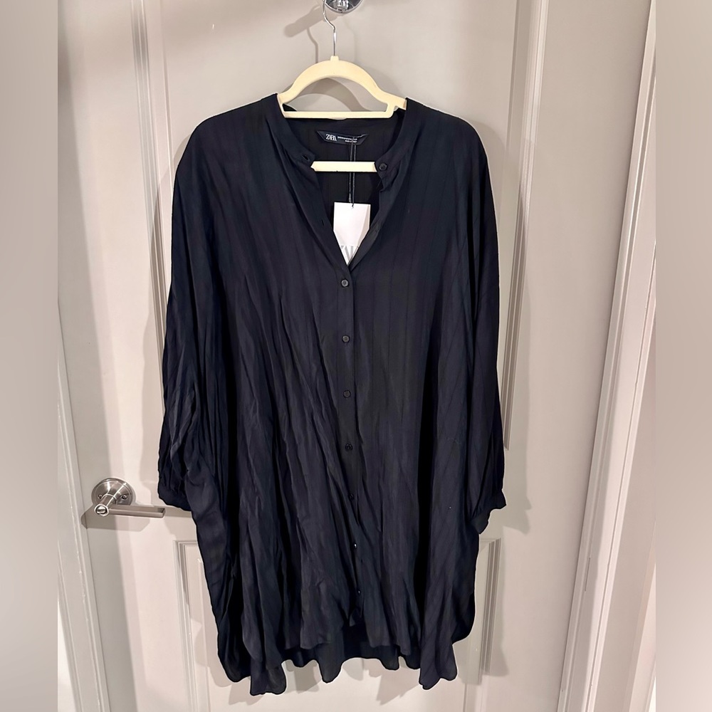 Zara Black Shirt Dress NWT